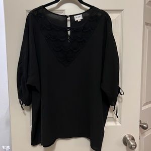 H.I.P. Women’s Black Mesh Detail Women’s Top - Plus